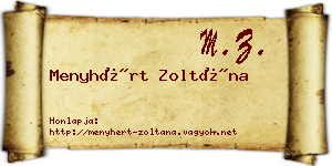 Menyhért Zoltána névjegykártya